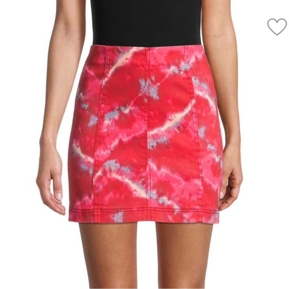 Free people body on skirt red tie dye 10